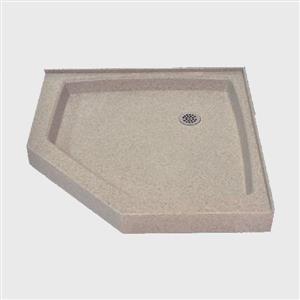 Base de douche en angle NEO, 36 po x 36 po, crème irlandaise