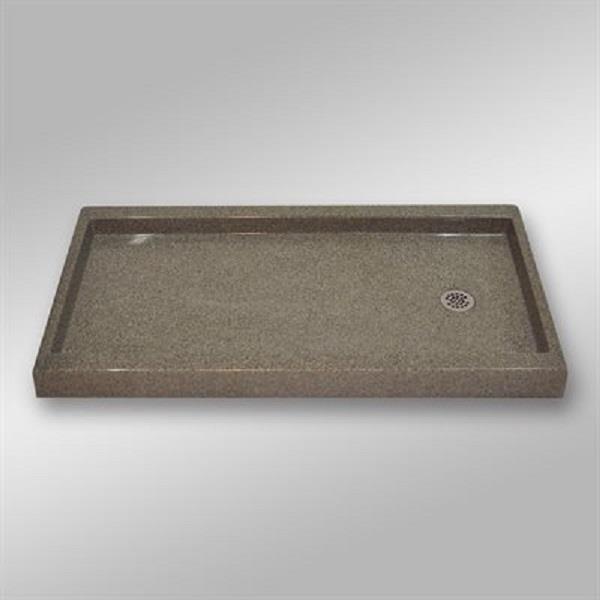 The Marble Factory Shower Base with RightHand Offset Drain 60in x