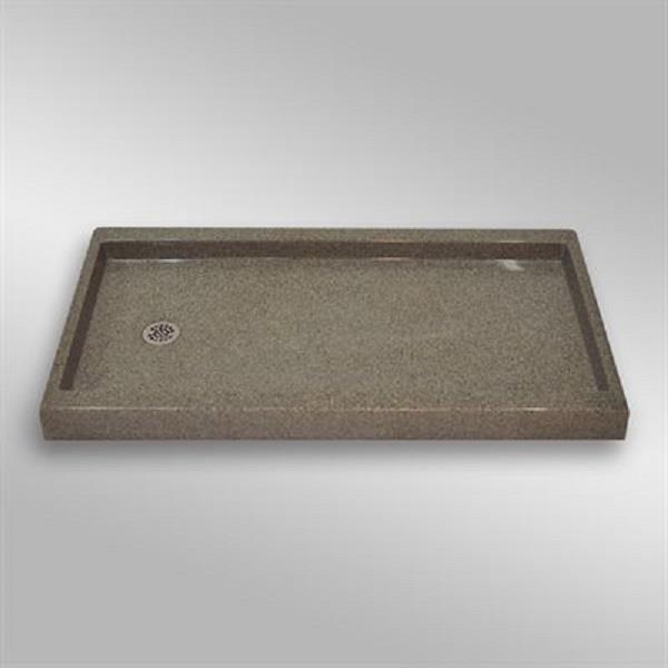 The Marble Factory Shower Base with LeftHand Offset Drain 60in x 32