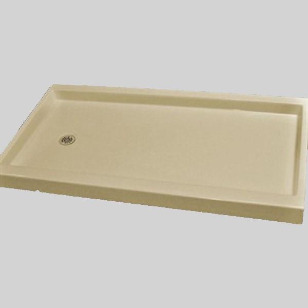 The Marble Factory Shower Base with Left-Hand Offset Drain - 60-in x 32-in - Solid Bone