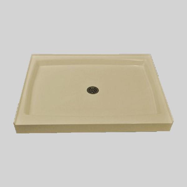 The Marble Factory Single Shower Base with Centre Drain - 60-inx 36-in - Solid Bone