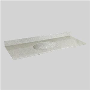 61 pox 22 po Dessus de meuble-lavabo avec bassin integral, brume de willow