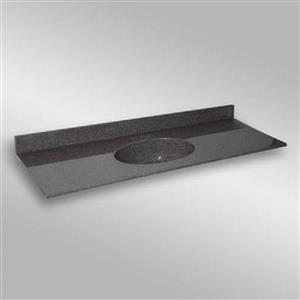 61 pox 22 po Dessus de meuble-lavabo avec bassin integral, mystique