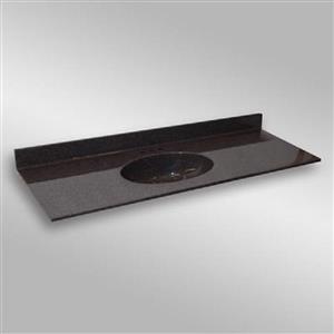 61 pox 22 po Dessus de meuble-lavabo avec bassin integral, espresso
