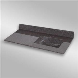 49 pox 22 po Dessus de meuble-lavabo avec bassin integral, mystique
