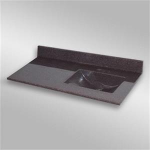 49 pox 22 po Dessus de meuble-lavabo avec bassin integral, espresso