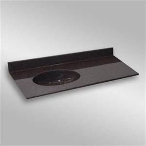 49 pox 22 po Dessus de meuble-lavabo avec bassin integral, espresso