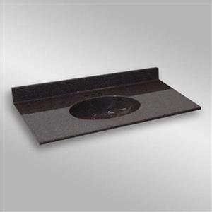 49 pox 22 po Dessus de meuble-lavabo avec bassin integral, espresso