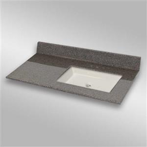 The Marble Factory 37-in x 22-in Bathroom Vanity Top with Undermount Sink - Carioca Stone
