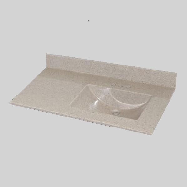 The Marble Factory 37-in x 22-in Bathroom Vanity Top with Integral Sink - Irish Cream