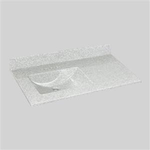 37 pox 22 po Dessus de meuble-lavabo avec bassin integral, brume de willow