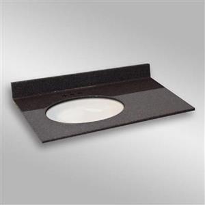 The Marble Factory 37-in x 22-in Bathroom Vanity Top with Undermount Sink - Espresso
