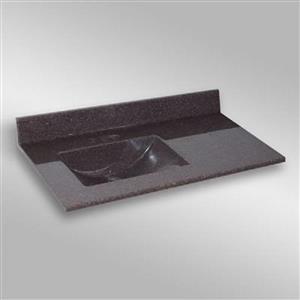 The Marble Factory 37-in x 22-in Bathroom Vanity Top with Integral Sink - Espresso