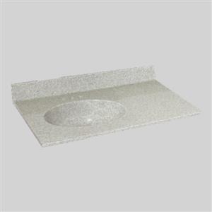 37 pox 22 po Dessus de meuble-lavabo avec bassin integral, brume de willow
