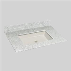 37 pox 22 po Dessus de meuble-lavabo avec bassin sous-monté, brume de willow