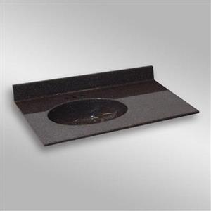 The Marble Factory 37-in x 22-in Bathroom Vanity Top with Integral Sink - Espresso