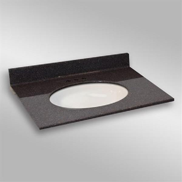 The Marble Factory 37-in x 22-in Bathroom Vanity Top with Oval Sink - Espresso