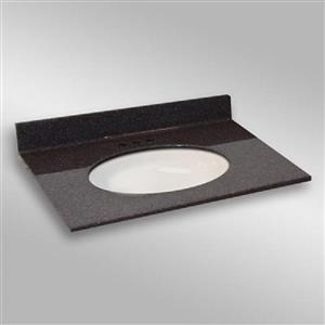 The Marble Factory 37-in x 22-in Bathroom Vanity Top with Oval Sink - Espresso