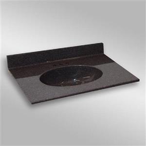 The Marble Factory 37-in x 22-in Bathroom Vanity Top with Integral Sink - Espresso