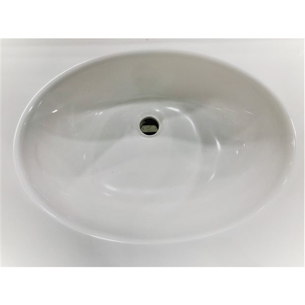 The Marble Factory 37-in x 22-in Bathroom Vanity Top with Integral Sink - Solid Bone