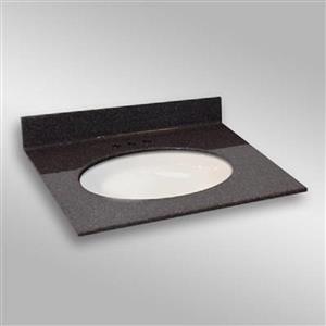 The Marble Factory 31-in x 22-in Bathroom Vanity Top with Oval Sink - Espresso