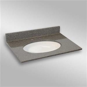 The Marble Factory 31-in x 22-in Bathroom Vanity Top with Undermount Oval Sink - Carioca Stone