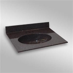 The Marble Factory 31-in x 22-in Bathroom Vanity Top with Integral Sink - Espresso