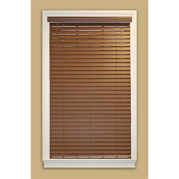 24 x 72 in Cordless Faux Wood Blind Room Darkening Window Privacy Shade Dark Oak