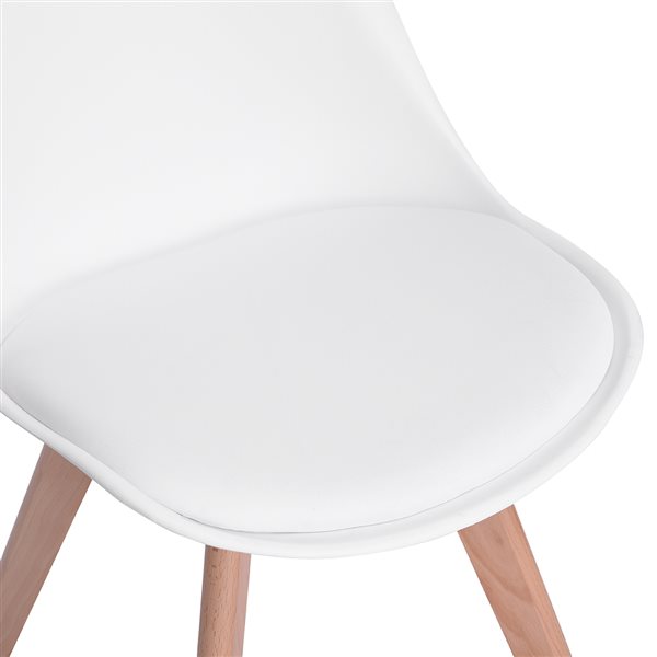 Homycasa Dining Chair White/Wood Leg Set of 4 0500019112101 RONA