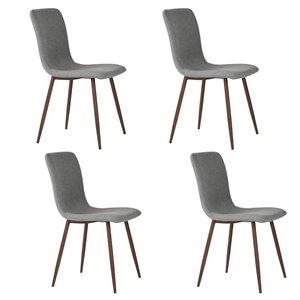 Homycasa Ensemble de 4 chaises de salle à manger,  gris