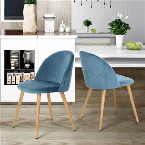 Homycasa Zomba Dining Chair - Blue Velvet - Set of 2
