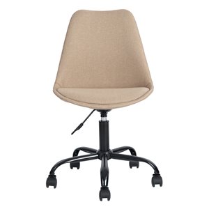 FurnitureR Higos Office chair - Height Adjustable -Beige Fabric