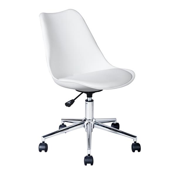 White Faux Leather Office Chair Flash, White Faux Leather Office Chair