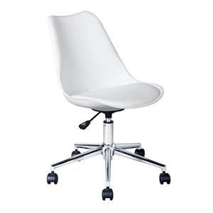 FurnitureR Higos Office Chair - Height adjustable - Faux Leather  White