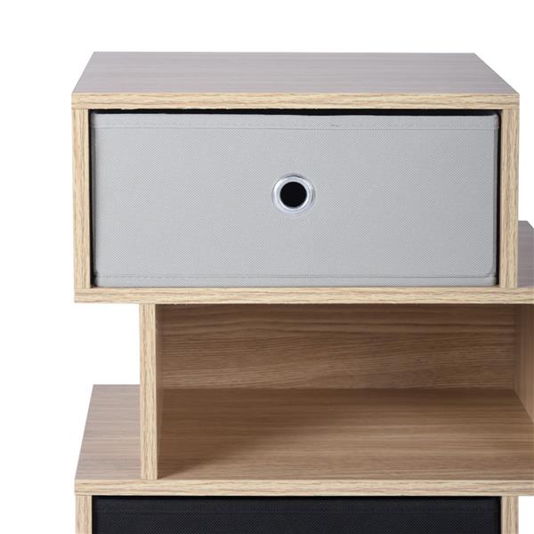 Furniturer Kenneth Small Shelf And Storage Cabinet Wood Grey