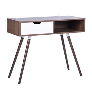 Homycasa Console Desk With Drawer - Walnut