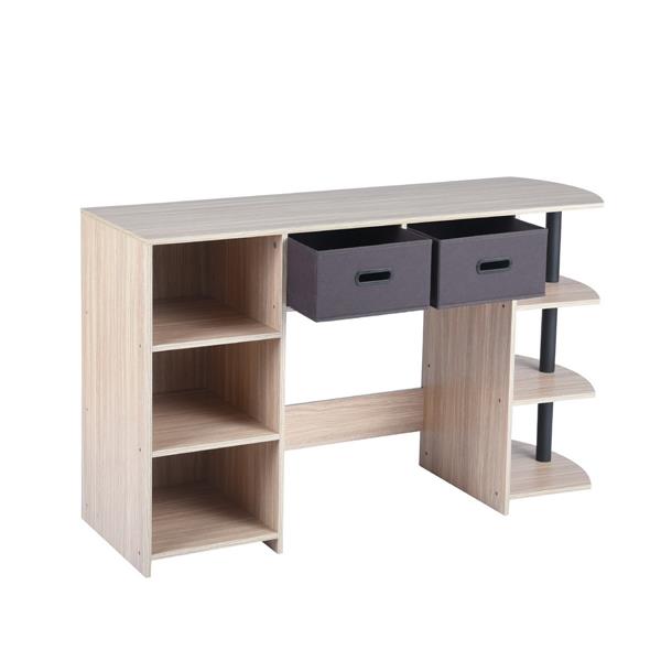 Furniturer Pant Computer Desk Wood And Black Metal 47 In