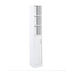 FurnitureR Councilbluffs Metal Cabinet/Locker Bookcase - White - 54.1-in