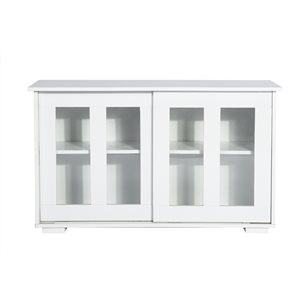 FurnitureR Storage Cabinet 3-Door Metal File locker - White - 47.2-in