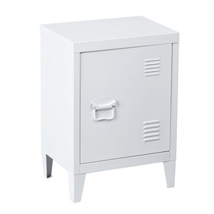 Homycasa Graves Solo Metal Cabinet - White - 22.6-in