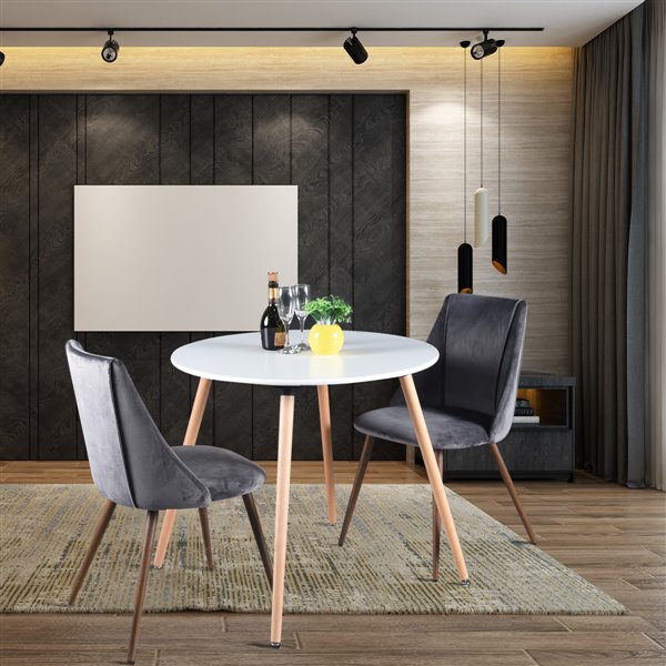 Homycasa Modern Dining Chair- Grey - Set of 2