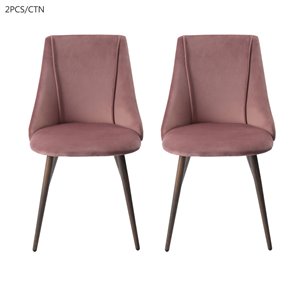 FurnitureR Chaise de salle à manger moderne - rose - lot de 2