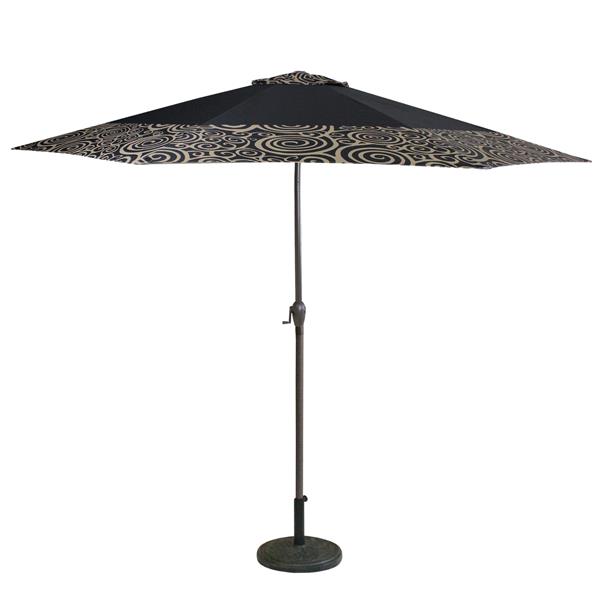 Northlight Patio Umbrella With Hand Crank Tilt Black Tan Swirl 31536659 Rona