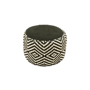 Northlight Luxury Black and White Woven Diamond Footrest Ottoman