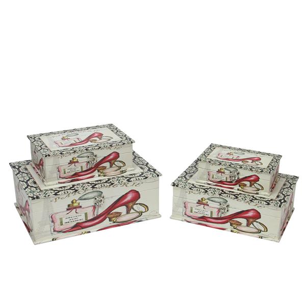 Northlight Vintage-Style French Fashion Wooden Storage Boxes - Set of 4