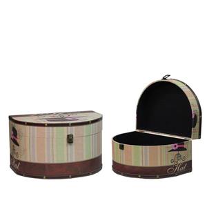 Northlight Wooden Vintage-Style Decorative Hat Storage Boxes - Set of 2