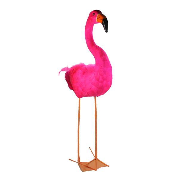 Northlight Standing Hot Pink Feathered Flamingo Decoration - 39.5 