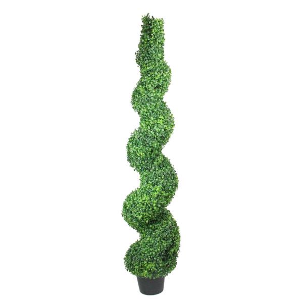 Northlight Potted Two Tone Green Artificial Topiary Garden Tree - 5 ft.