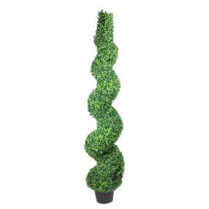 Northlight Potted Two Tone Green Artificial Topiary Garden Tree - 5 ft.
