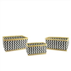 Northlight Basic Luxury Gunmetal Gray and White Baskets - Set of 3